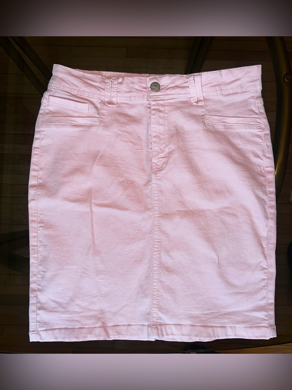 Blue Identity Light Pink Denim Skirt - Size 32 - Y2K